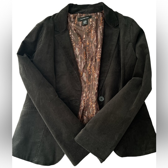 CALVIN KLEIN JEANS WOMEN’s NWT CORDUROY BLACK BLAZER SIZE XL EUC - Picture 1 of 9